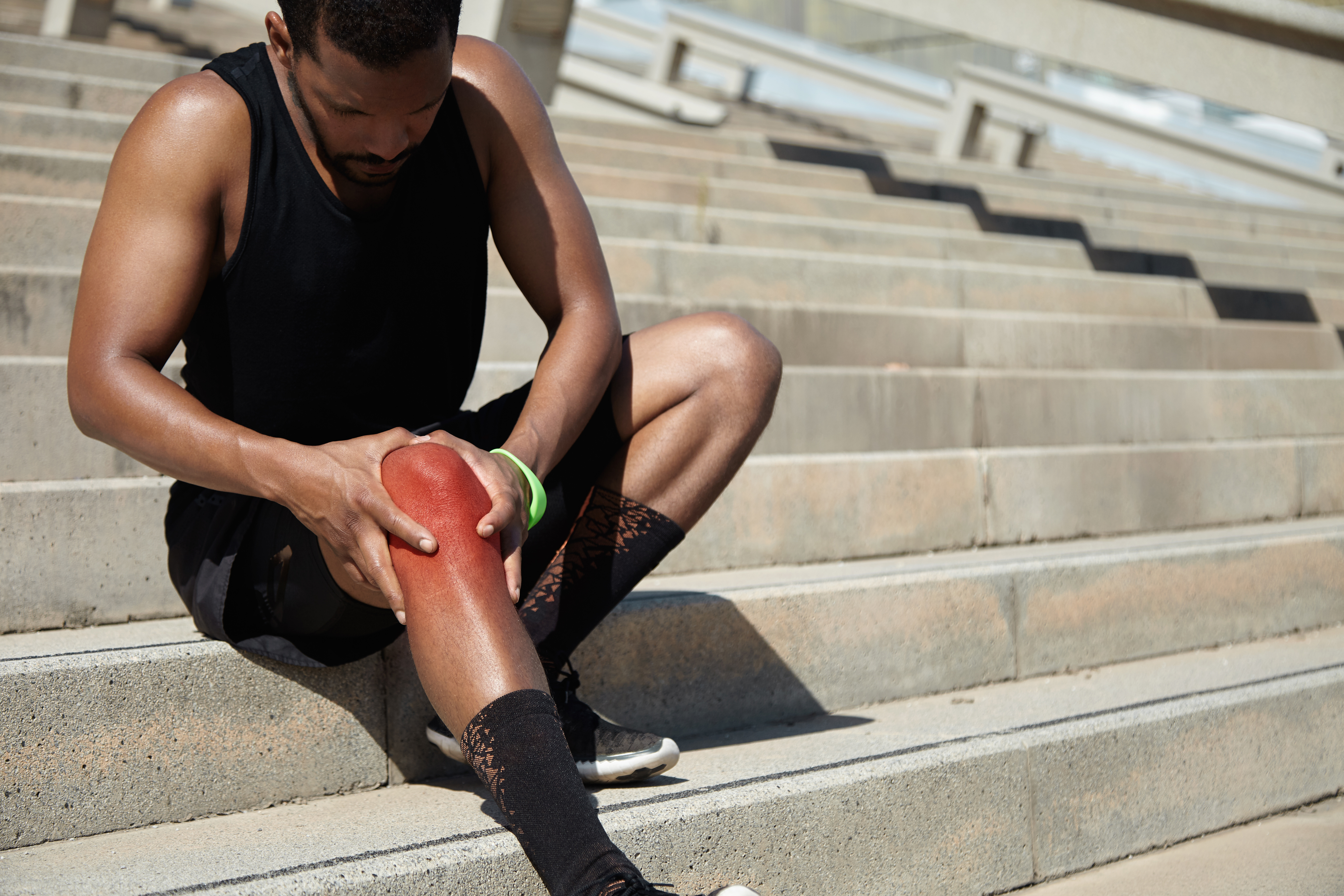 Young patient with knee pain