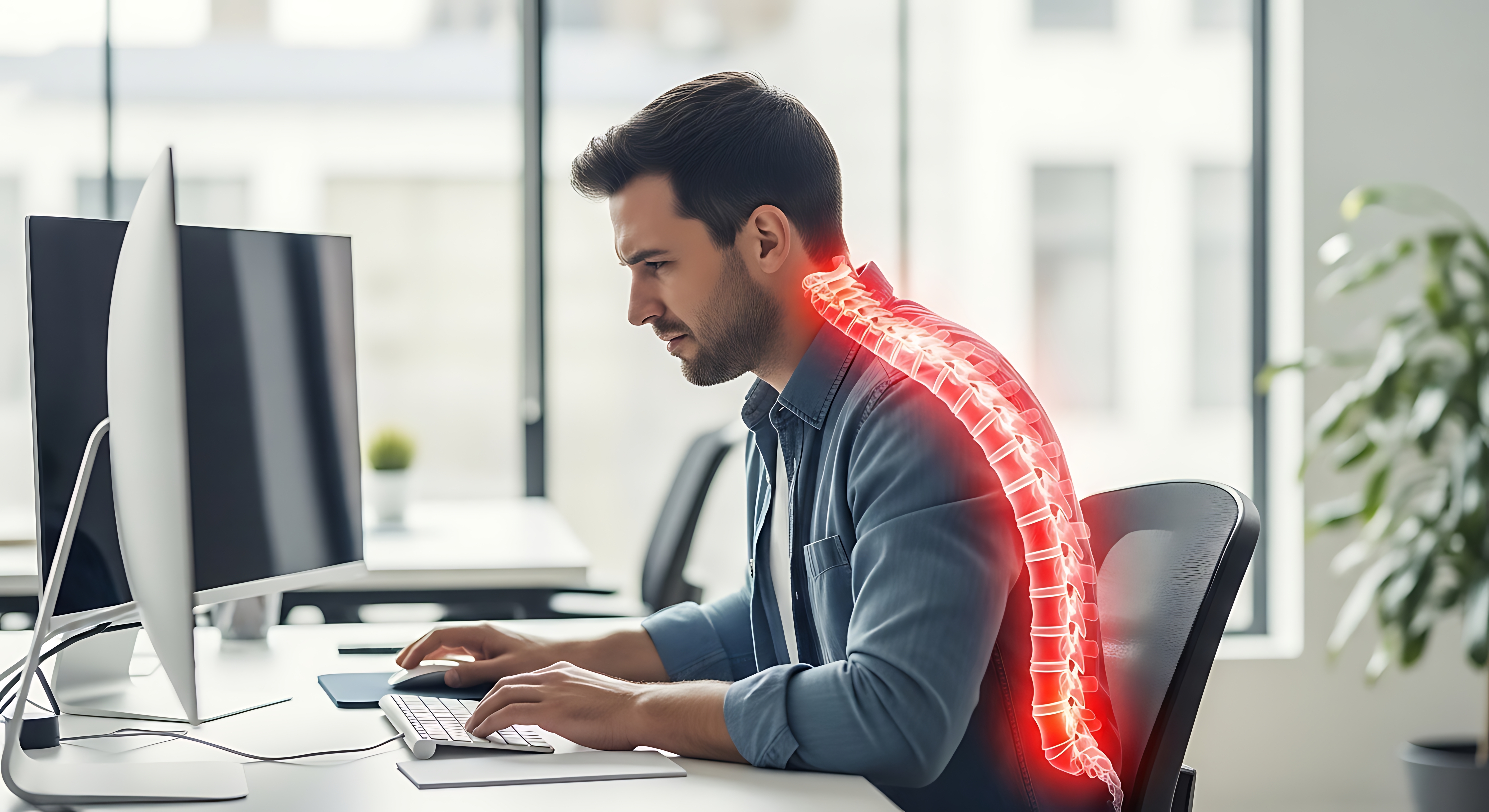Computer work and spine problems